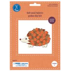 Hedgehog Felt & Fabric Poke DIY Kit,
 2 Pack