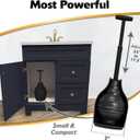 Korky BeehiveMAX Hideaway - Heavy Duty Toilet Plunger with Holder in Black - Drip Free Carry-Seals All Bowl Shapes Powerful Clog Removal, 97-5B