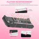 FUNDIARY Clear Case for Switch 2 with Glitter Sakura Design, Shock-Absorption Accessories with Slim Hard PC Protective Cover Skin and Ergonomic Grip Case for Switch 2 Game Console & Grips Controller