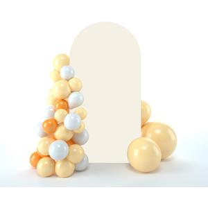 Bricia Wedding Arch Backdrop Stand Cover, 6FT Double Sided Stretchy Arch Cover Fitted Wedding Birthday Party Banquet Decoration (Beige 72''Lx31.2''W)