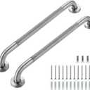 Grab Bars for Shower, 2 Pack 20-Inch Anti Slip Shower Handles for Elderly, Stainless Steel Handicap Grab Bars for Bathroom, Toilet (Brushed Nickel, 1" Diameter)