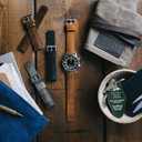 BARTON Leather and Rubber Hybrid Straps with Integrated Quick Release Spring Bars - 316L Stainless Steel - Choose Color - 18mm, 20mm & 22mm Watch Bands (Walnut)