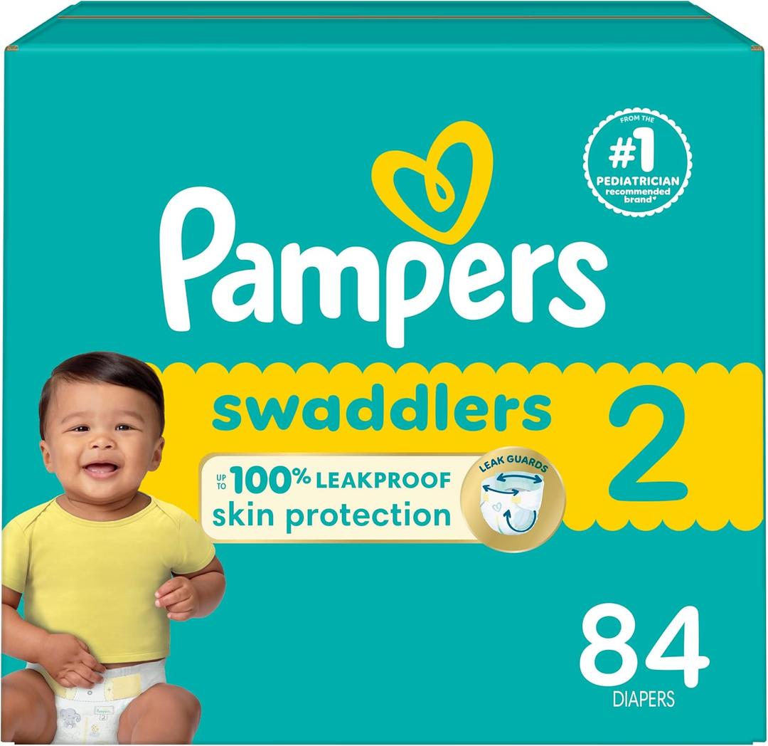 Pampers Baby Diapers - Swaddlers - Size 2, 84 Count, Ultra Absorbent Disposable Infant Diaper