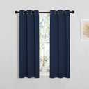 NICETOWN Blackout Draperies Curtains, All Season Thermal Insulated Solid Grommet Top Blackout Curtains/Drapes for Kid's Room (Navy, 1 Pair, 29 x 45 Inch)