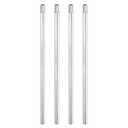 PATIKIL Threaded Extension Rod, 4 Sets 10" M10 x 1mm Fine Thread Lamp Pipe with Lamp Pipe Nipples for Pendant Light Island Lighting Chandeliers Stems, Silver Tone