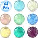 48 Pieces Marbles Glow in The Dark for Kids Mixed Colors Luminous Glass Marbles Runs for Kids Games DIY and Home Decoration(1.4 CM/ 0.55 Inch)