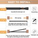 2 Pack Spring Tension Curtain Rod 32.5 to 58 inch Adjustable Extendable Tension Rods No Drilling Spring Loaded Curtain Rods for Window Door, Black