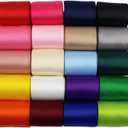1-1/2 Inch Wide Solid Color Double Sided Polyester Satin Ribbon 20 Colors X 2 Yard Each Total 40 Yds Per Package