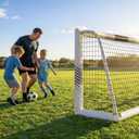 Soccer Goal for Backyard, 8x5/6x4 FT Heavy Duty Soccer Net with Safety Foam Padded Metal Post, Durable Goals with Training Set Agility Ladder & 12 Cones for Youth & Adults Practice