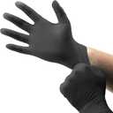 BOSS Powder Free Disposable Nitrile Gloves, 4 Mil Thickness, 100 Pair Pack, Black, Large