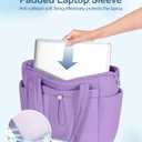 TOPDesign Puffy Tote Bag for Women with Cup Holder & Laptop Compartment & Cosmetic Bag & Trolley Sleeve for Work, Travel