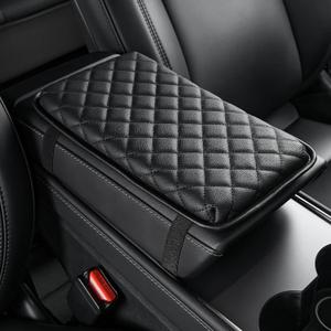JOYTUTUS Universal Center Console Cover, Leather Arm Rest Covers Armrest Cover for Car, Middle Console Cover Lid, Car Arm Rest Cushion Pad for Most Vehicle, SUV, Car, Sedan, Car Black Accessories (12.01" x 6.89")