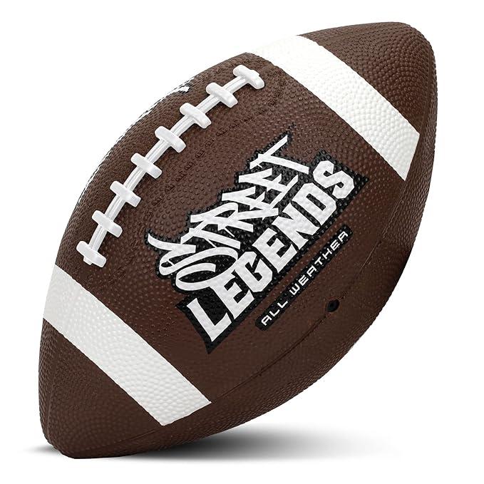 Street Legends Youth Football for Kids: Size 7 Rubber Football for Training, Practicing, Recreational Play- Kids Football (Brown/White)