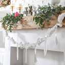 8.2ft White Flocked Easter Bunny Garland with Large Satin Bows, Handmade Rustic Farmhouse Spring Hanging Banner for Mantel, Fireplace, Wall Home Office Easter Party Decor