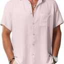 KYKU Men Shirts Button Down Short Sleeve Casual Summer Beach Vacation Clothing (XXL)