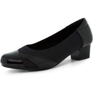 Ortho+rest Women Bunion Dress Shoes Low Heel Orthopedic Slip on Loafers Orthotic Pumps (7, Black)