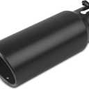 3 inch Inlet Exhaust Tip, 4" Outlet 12" Overall Length Stainless Steel Exhaust Tail Pipe, Bolt-On, Polished Tailpipe, Black(Fit for Tailpipe Outlet is 3", must OD not the ID)