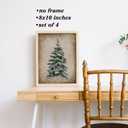Boat Wades Vintage Christmas Tree Unframed Wall Art Prints,Vintage Botanical Fir Christmas Posters & Prints For Living Room Home Dorm Decor,Farmhouse Holiday Wall Art Prints 8x10 Set Of 4