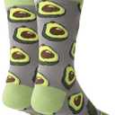 2 x ooohyeah Men's Funny Novelty Food Fruit Theme Crew Socks, Fun Crazy Silly Cotton Dress Socks, Shoe Size 8-13