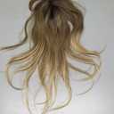 RMYHIG Hair Topper, 360 3D Hair Toppers for Women with Thinning, 18 Inch Long Pieces for Women Clip in Wispy or Side Bangs(Ombre Light Brown to Blonde, 3D Side Bangs)