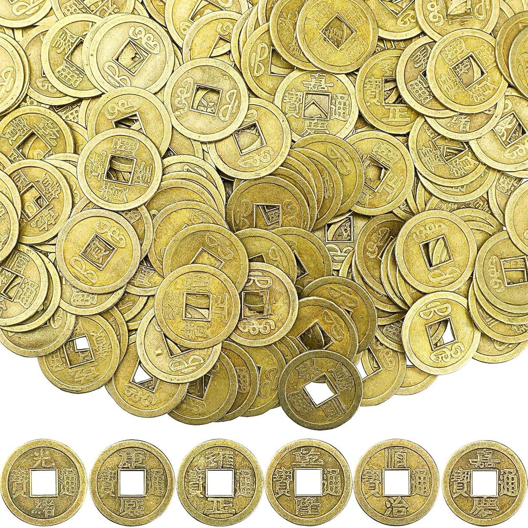 Boao 400 Pcs Chinese Coins Chinese New Year Feng Shui Coins I-Ching Ornament for Wealth and Good Luck (0.8 Inch)