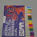 ARTISTRO 23 Dual Tip Acrylic Paint Markers, Acrylic Paint Pens, Fabric Markers for Textile, Rock, Glass, Wood, Paper, Ceramic, Canvas DIY Art Supplies Kit for Kids and Adults (Dual Tip Dot + Fine, 24)