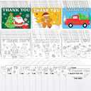Qilery 96 Pcs Christmas Coloring Postcards with Envelopes Thank You Postcards DIY Craft Kit for Kids 5" x 7" Coloring Merry Christmas Greeting Cards Fill in The Blank Holiday for Kid Student Adult