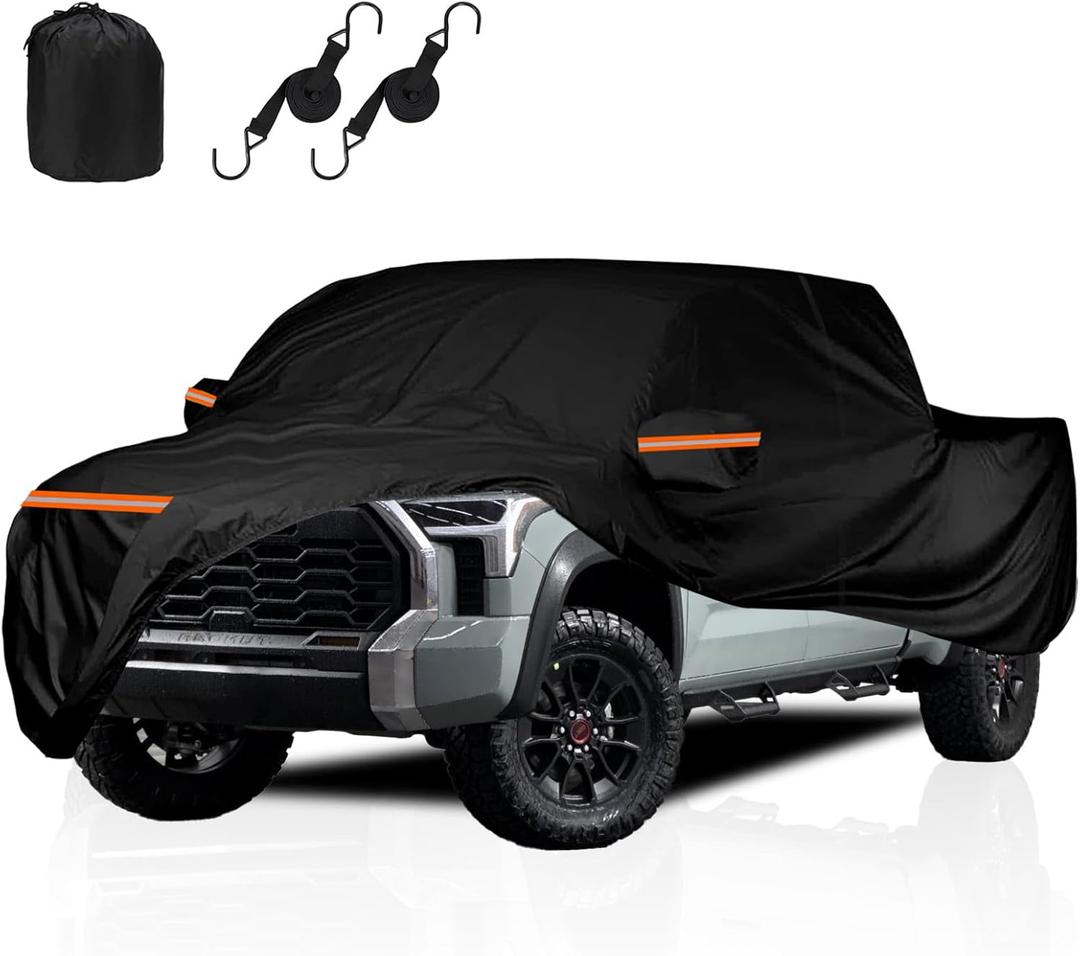 Truck Cover Fit Toyota Tundra(2000-2025)Double/Crew Cab with 6.2-6.5" bed and Toyota Tundra(2007-2025)CrewMax with 5.5" bed Waterproof Truck Car Cover Outdoor Indoor Sun UV Rain Snow Wind Protection