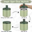 Pawtong 19oz Insulated Vacuum Food Jar with Buckle Lid Wide Mouth Soup Thermo for Hot Food Kids Leakproof Stainless Steel Lunch Container- Green-1Pack