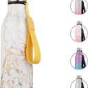 Konokyo Insulated Water Bottle with Strap,18 oz Double Wall Stainless Steel Vacuum Bottles Metal Water Flask,Marble Amber