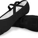 TXJ Sports Ballet Shoes for Women Girls, Women's Ballet Slipper Canvas Dance Shoes Split Sole Yoga Dance Flats (9, Black)