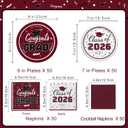 Graduation Maroon Party Supplies Kit Dinner Plates Dessert Plates and Napkins for Congrats Grad Party Decorations, Serves 50