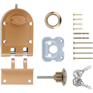 Heavy Duty Safety Double Cylinder Locking,Jimmy-Resistant Design Prohibits Forced Entry by Spreading of Door Frames,Gold