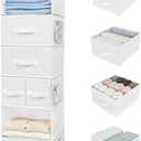 GRANNY SAYS Hanging Closet Organizer and Storage, 6 Shelf Clothes Organization with Drawers, 6 Side Pockets Closet Hanging Shelves for Bras, Socks, Underwear, Nursery Room, Wardrobe, White, 1-Pack (Inseparable)