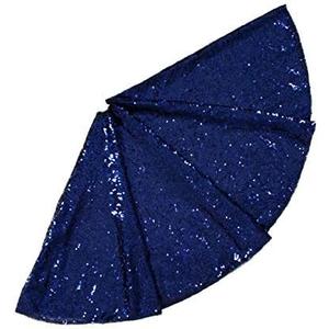 Elegant Christmas Tree Skirt 30" Round - Navy Blue Sequin & Embroidered Sparkling Design, Premium Xmas Tree Skirt for Holiday Decorations，Xmas Tree Ornament