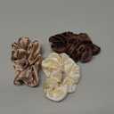 OLESILK Silk Hair Tie - 100% Mulberry Silk Scrunchies, Soft and Gentle Hair Accessories, Skinny for Women with Thin Fine Hair, 3 Count, Brown (Brown,Champagne,Coffee)