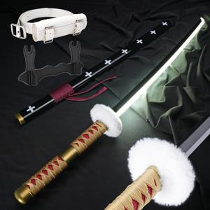 Zisu Light Up Roronoa Zoro Sword - 40-Inch Light Saber Sword with Rechargeable Battery - Full Kit with Sword Stand and Belt