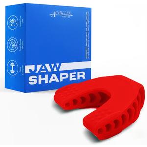Double Chin Reducer Jaw Exerciser - Jawline Sculptor and Face Slimmer for Women and Men - Encourages Jaw Movement and Aids in Natural Jaw Function - Ideal for Mewing Practice, Red