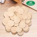 50 PCS 2 Inch Natural Slices - 0.2 Inch Thick Wood Blank Round Wood Discs for DIY Crafts Projects