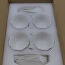 White Porcelain Demitasse Set of 8 (16-Piece) - 2.5oz Espresso Cups & Saucers, Elegant White & Gold Trim Coffee Set for Turkish Coffee, After Dinner, Gift Giving