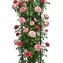 Garden Trellis for Climbing Plants Outdoor,70.9 Inch Mushroom Top Trellis, Height Adjustable Thick Twisted PE-Coated Metal Pipe,Plant Support for Potted Plants Vine Rose Clematis Vegetables