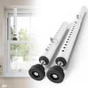 1 Pack Window Security Bars Adjustable 11"-18",Portable Small Sliding Window Lock Bar for Child Safety/Anti-Theft,Window safety lock with Rubber Base for Vertical and Horizontal Window-White