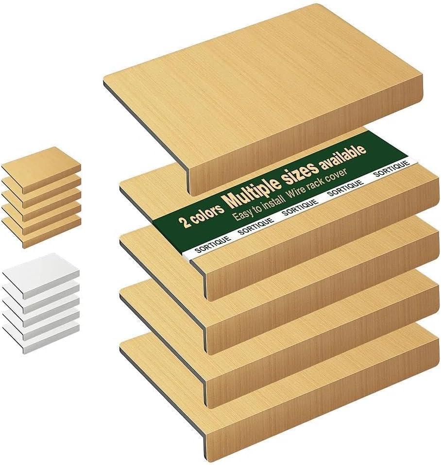 5 Tier PVC Wire Shelf Covers Faux Wood Grain Wire Rack Covers for Shelves, Shelf Liners for Pantry, Closet, Bathroom & Kitchen, Waterproof Scratch Resistant Easy Install, 24"12",Original Wood