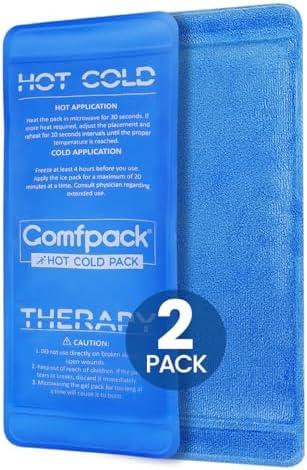 Comfpack Soft Ice Packs for Sports Injuries, Long Lasting Multipurpose Gel Ice Pack with Dual Temperatures for Muscle Pain Relief & Strains, Handheld Design Cold Pack for Head, Shoulder, Knee, Ankle