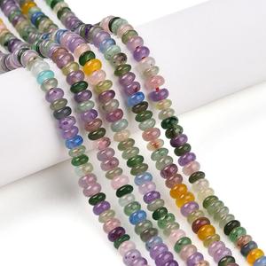 142 pcs Mixed Color Dyed Natural Jade Beads Rondelle Smooth Loose Spacer Beads 4.5x2.5~3mm for DIY Beading Craft Suplies Bracelet Necklace Jewelry Making Hole: 0.8mm