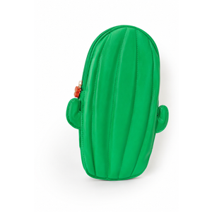 Waterproof Fun Cute Cool Silicone Pen Pencil Case,Travel Makeup Brush Holder,Silicone Makeup Bag with Zipper Daily Work Item,Travel Pouch for Women School Pen Case For Teen, Pencil Bag Green Cactus 2-Pack