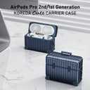 AirPods Pro 2 Case Cover, KOREDA Cute Funny Suitcase Design Hard Case for Airpods Pro 2nd Generation/1st Generation (2023/2022/2019) with Cleaner Kit, Blue