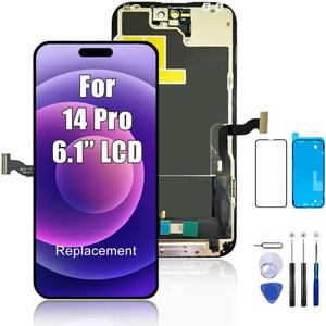 iPhone 14 Pro Screen Replacement, 6.1'' LCD COF Display(A2650, A2889, A2890, A2891, A2892) and Touch Digitizer Full Assembly with Repair Tool Kits,Waterproof Tape,Screen Protector,120Hz Promotion