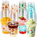 Plastic Christmas Cups for Kids,Christmas Disposable Cups - 48 Pack 14 OZ Clear Disposable Christmas Plastic Cups for Kids Adults Xmas Holiday Party Decorations Coffee Wine Cold Drinks