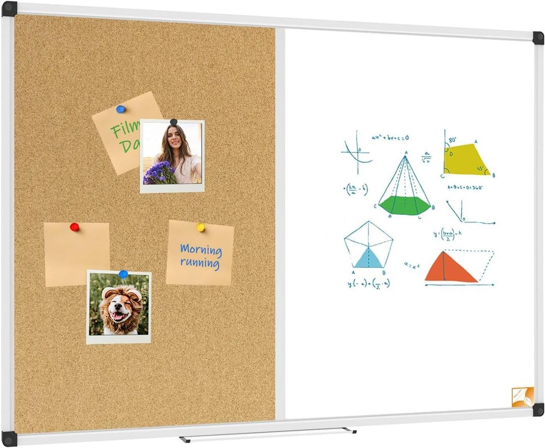 XBoard Magnetic whiteboard 36 x 24 - Combo Whiteboard Dry Erase Board Cork Board 36 x 24
